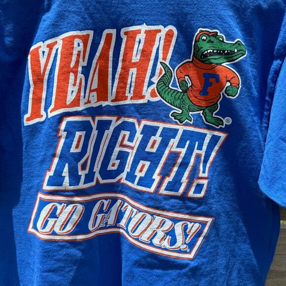 Florida Gators All Men are Created Equal Yeah Right Blue orange shirt Sz Medium - Picture 5 of 5